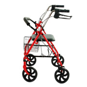 Стальной складной роллер для инвалидов и пожилых людей CLS901 (красный)