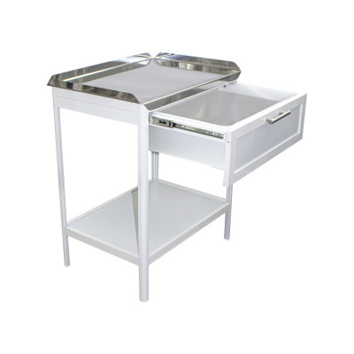 Столик манипуляционный столешница из нержавеющей стали СМ-3 Столик манипуляционный столешница из нержавеющей стали СМ-3