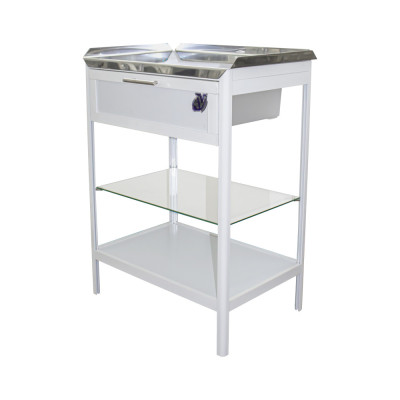 Столик манипуляционный столешница из нержавеющей стали СМ-4 Столик манипуляционный столешница из нержавеющей стали СМ-4